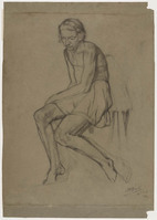 KT 1985 129
<br/>
Modelstudie van zittende vrouw
<br/>
<em>Boot, Henri Frédéric (1877 - 1963)</em>